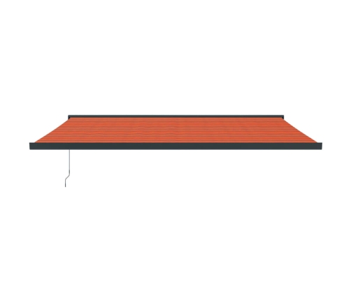 Toldo retráctil aluminio y tela naranja y marrón 5x3 m