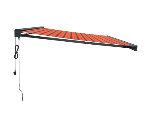 Toldo retráctil aluminio y tela naranja y marrón 5x3 m