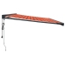 Toldo retráctil aluminio y tela naranja y marrón 5x3 m