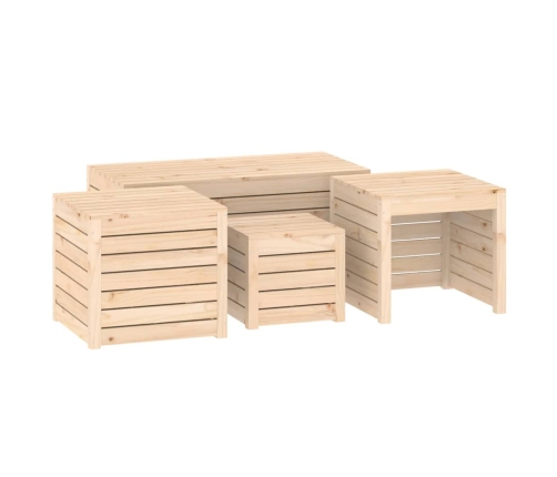 Juego de cajas de jardín 4 piezas madera maciza de pino