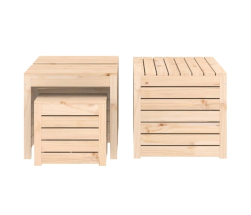 Juego de cajas de jardín 4 piezas madera maciza de pino