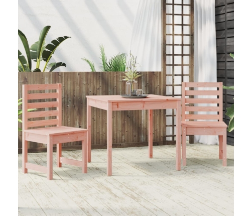 Mesa y sillas de jardín 3 pzas madera maciza Douglas