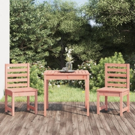 Mesa y sillas de jardín 3 pzas madera maciza Douglas