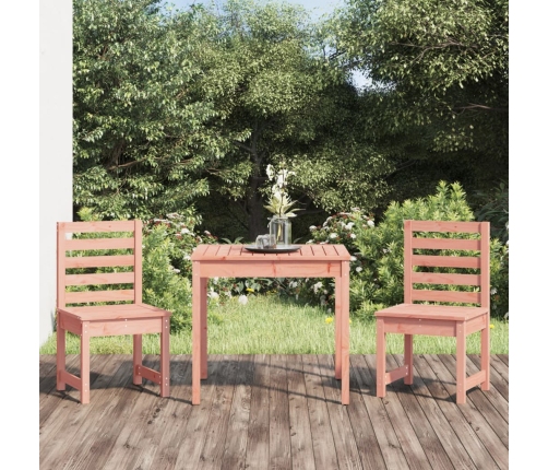 Mesa y sillas de jardín 3 pzas madera maciza Douglas
