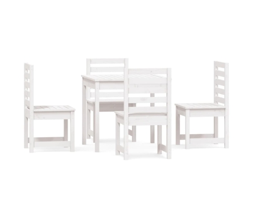 Juego de comedor de jardín 5 piezas madera maciza pino blanco