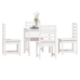 Juego de comedor de jardín 5 piezas madera maciza pino blanco