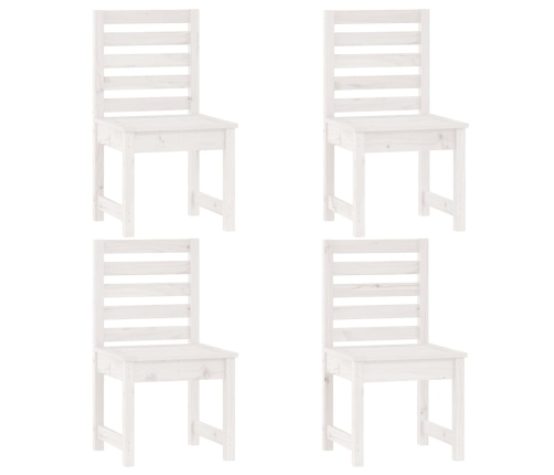 Juego de comedor de jardín 5 piezas madera maciza pino blanco