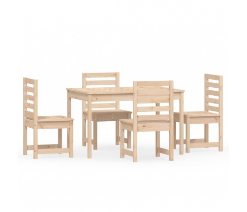 Juego de comedor de jardín 5 piezas madera maciza de pino