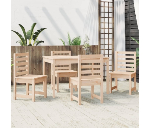 Juego de comedor de jardín 5 piezas madera maciza de pino