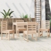 Juego de comedor de jardín 5 piezas madera maciza de pino