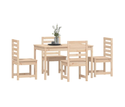 Juego de comedor de jardín 5 piezas madera maciza de pino