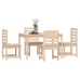 Juego de comedor de jardín 5 piezas madera maciza de pino