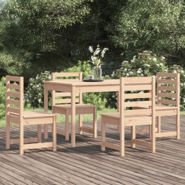 Juego de comedor de jardín 5 piezas madera maciza de pino