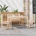 Juego de comedor de jardín 4 piezas madera maciza de pino