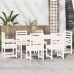 Juego de comedor de jardín 7 piezas madera maciza pino blanco