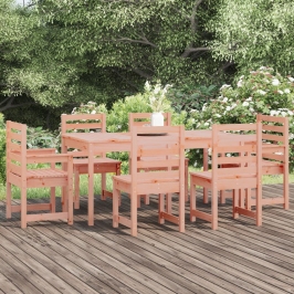 Juego de comedor para jardín 7 pzas madera maciza abeto Douglas