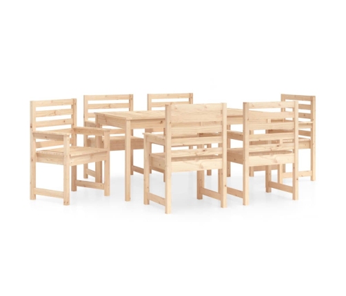 Juego de comedor de jardín 7 piezas madera maciza de pino