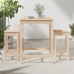 Set de mesa y taburetes altos 3 piezas madera maciza de pino