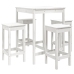 Set de mesa y taburetes altos jardín 5 pzas madera pino blanco