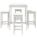 Set de mesa y taburetes altos jardín 5 pzas madera pino blanco