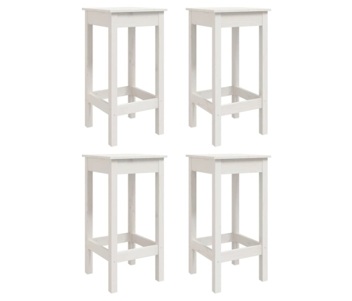 Set de mesa y taburetes altos jardín 5 pzas madera pino blanco