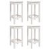 Set de mesa y taburetes altos jardín 5 pzas madera pino blanco