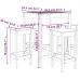 Set de mesa y taburetes altos jardín 5 pzas madera pino blanco