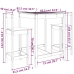 Set de mesa y taburetes altos jardín 3 pzas madera pino negro