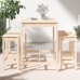 Set de mesa y taburetes altos jardín 5 pzas madera maciza pino