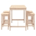 Set de mesa y taburetes altos jardín 5 pzas madera maciza pino