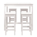 Set de mesa y taburetes altos jardín 5 pzas madera pino blanco