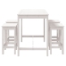 Set de mesa y taburetes altos jardín 5 pzas madera pino blanco
