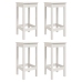 Set de mesa y taburetes altos jardín 5 pzas madera pino blanco