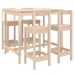 Mesa y taburetes altos jardín 5 piezas madera maciza de pino
