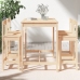 Mesa y taburetes altos jardín 5 piezas madera maciza de pino