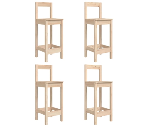 Mesa y taburetes altos jardín 5 piezas madera maciza de pino