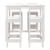 Set de mesa y taburetes altos jardín 5 pzas madera pino blanco