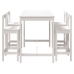 Set de mesa y taburetes altos jardín 5 pzas madera pino blanco