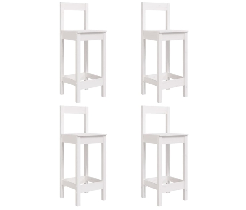 Set de mesa y taburetes altos jardín 5 pzas madera pino blanco