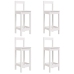 Set de mesa y taburetes altos jardín 5 pzas madera pino blanco