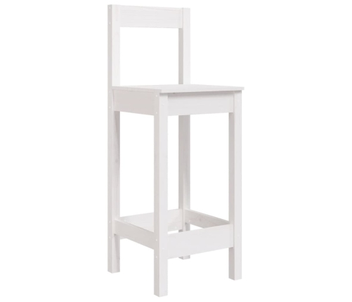 Set de mesa y taburetes altos jardín 5 pzas madera pino blanco