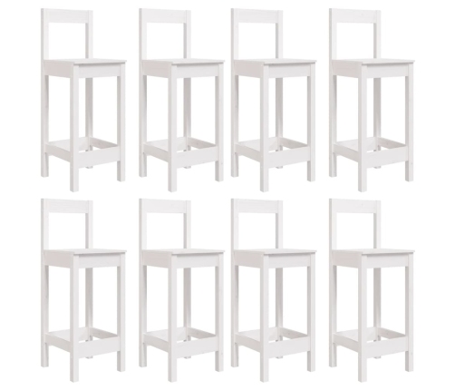 Mesa y taburetes altos jardín 9 pzas madera maciza pino blanco