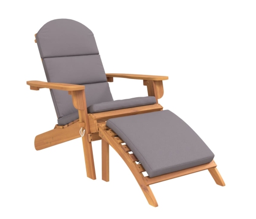 vidaXL Silla de jardín Adirondack con reposapiés madera maciza acacia