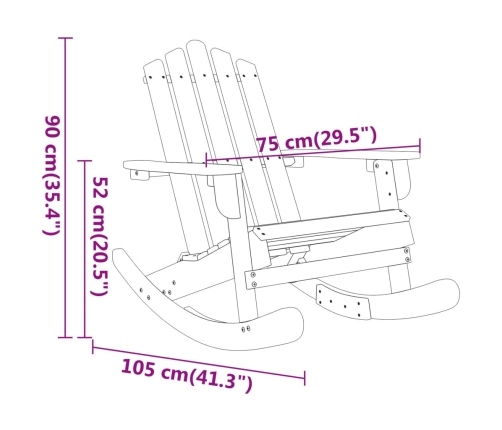 vidaXL Silla mecedora Adirondack madera maciza acacia