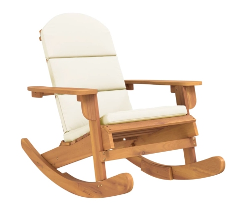 Silla mecedora Adirondack con cojines madera maciza acacia