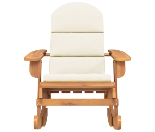 Silla mecedora Adirondack con cojines madera maciza acacia