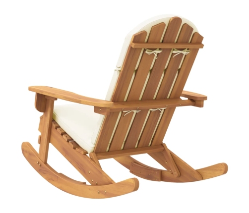 Silla mecedora Adirondack con cojines madera maciza acacia