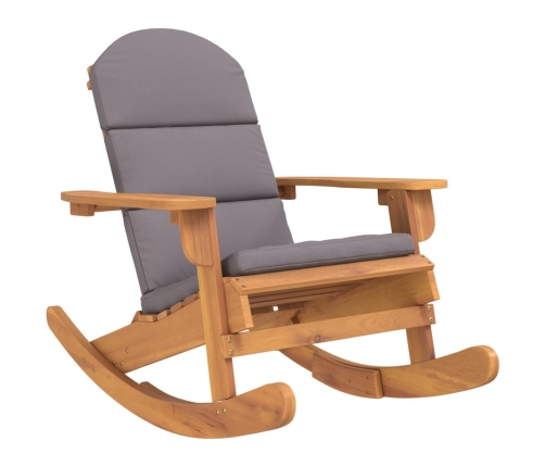 vidaXL Silla mecedora Adirondack con cojines madera maciza acacia