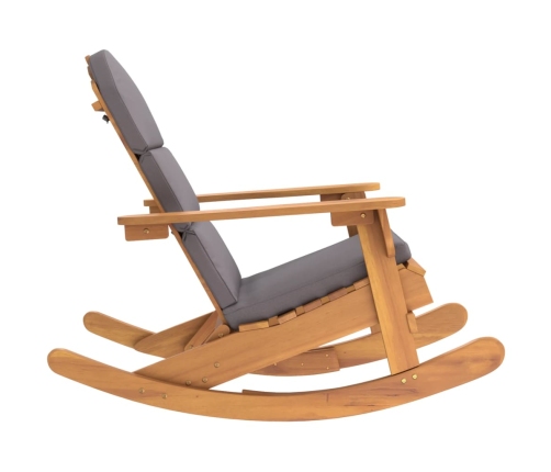 Silla mecedora Adirondack con cojines madera maciza acacia