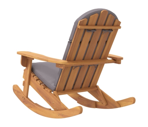 Silla mecedora Adirondack con cojines madera maciza acacia